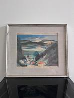 Schilderij Richard Bressy (1906-1980), Petit village (signé), Antiquités & Art, Art | Peinture | Abstraite, Enlèvement ou Envoi