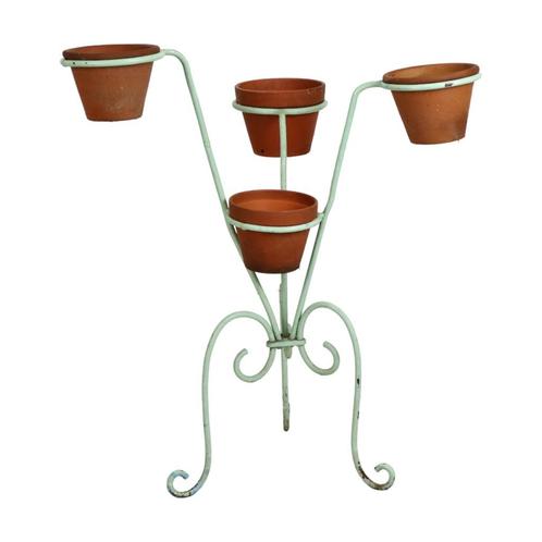 Vintage Frans Plantenrek Plantenstandaard Smeedijzer 4 Houde, Jardin & Terrasse, Accessoires mobilier de jardin, Utilisé, Enlèvement ou Envoi