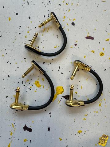 3x Patchkabel 15 CM Goudkleurig beschikbaar voor biedingen