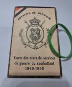 Carte combattant de guerre Belgique 1940 -1945, Enlèvement ou Envoi, Autres, Autres types