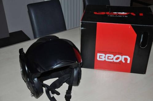 Beon B702 Reverse Systeemhelm - Motorhelm - Mat Zwart - Maat, Fietsen en Brommers, Brommerhelmen, Zo goed als nieuw, Large, Ophalen of Verzenden