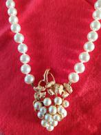 Mallorca parelketting met druiventros-hanger, vintage,, Ophalen, Zo goed als nieuw, Wit, Overige materialen