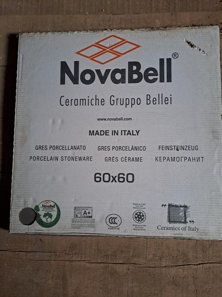 Carrelage grès cérame NovaBell – 10 m² – 6060 Made in Italy, Bricolage & Construction, Dalles & Carrelages, Enlèvement