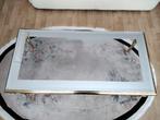 Salontafel : massief messing met glazen blad, Antiek en Kunst, Ophalen