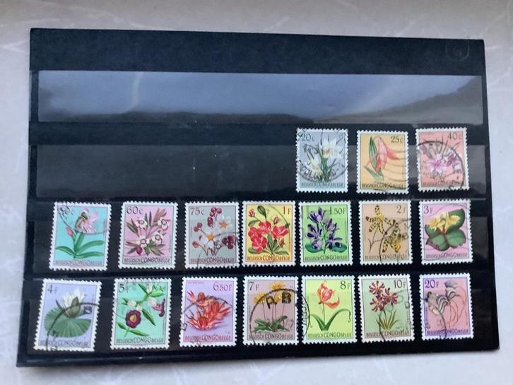 Belgisch Congo lotje bloemen, Postzegels en Munten, Postzegels | Europa | België, Gestempeld, Frankeerzegel, Overig, Gestempeld