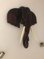 Grote houten olifanten kop, Antiquités & Art, Art | Sculptures & Bois, Enlèvement ou Envoi
