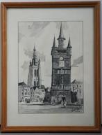 Leo Lauryssens "Kortrijk" - Potloodtekening - 1958, Ophalen of Verzenden