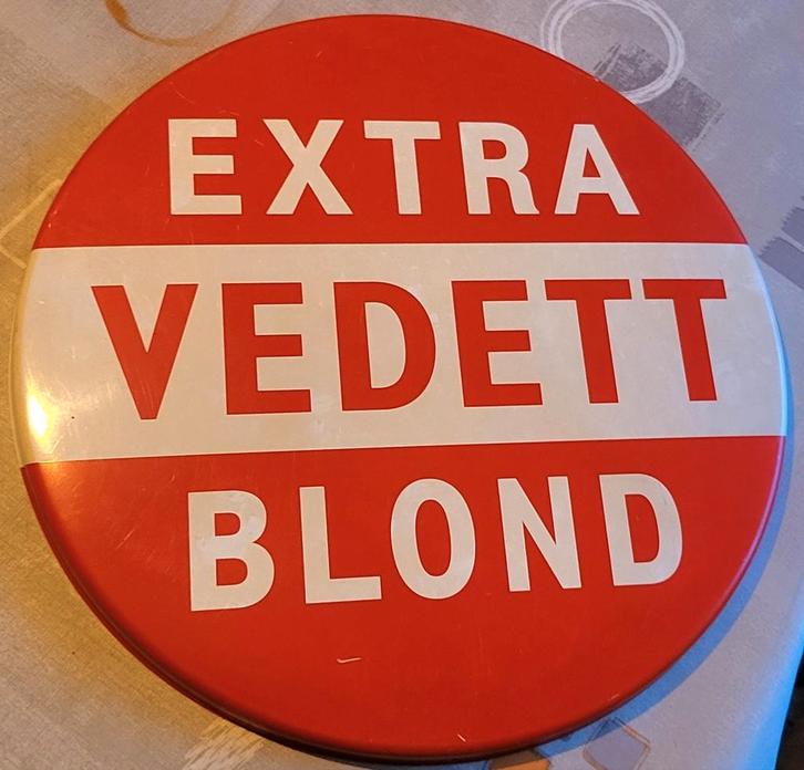 Vedett extra blond publiciteitsbord, Verzamelen, Biermerken, Duvel, Ophalen of Verzenden