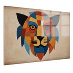 Peinture sur verre de style Lion Paul Klee 105x70cm + Systèm, 100 à 125 cm, Envoi, Création originale, 50 à 75 cm