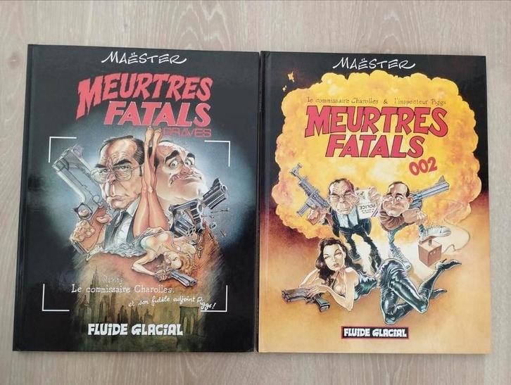 2 BD Meurtres fatals de Maëster, Boeken, Stripverhalen, Gelezen, Meerdere stripboeken, Ophalen of Verzenden