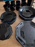 Set zwarte borden en tassen, Ophalen, Gebruikt, Bord(en)