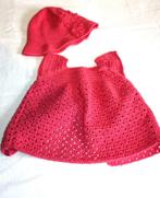 Ensemble robe + chapeau au crochet – fait main –  1 à 3 mois, Kinderen en Baby's, Babykleding | Maat 56, Meisje, Fait main, Nieuw
