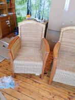 2 comfortabele lichte rotan stoelen / fauteuils, Huis en Inrichting, Fauteuils, Ophalen, Gebruikt, Minder dan 75 cm, 50 tot 75 cm