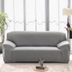 Housse extensible HOMYRAMA pour canapé - Grise, Grijs, Rechthoekig, Nieuw, 200 cm of meer