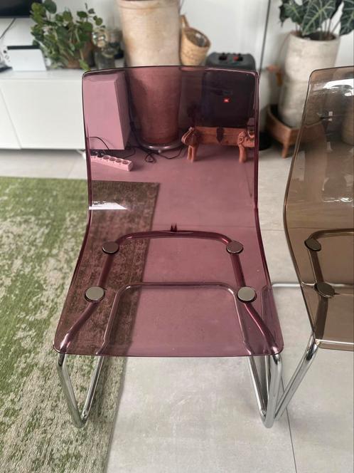 Chaise IKEA TOBIAS design transparente, Huis en Inrichting, Stoelen, Gebruikt, Twee, Metaal, Overige materialen, Ophalen