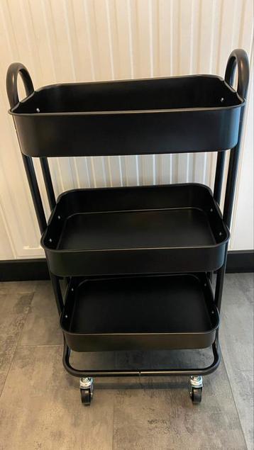 Zwarte trolley, Huis en Inrichting, Ophalen, Zo goed als nieuw, Zwart