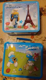 2 blikken opbergkoffers smurfen, Ophalen of Verzenden, Zo goed als nieuw