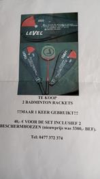 2 badminton rackets Level, Nieuw, Ophalen