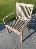 8 Teak tuinstoelen met bijhorende tafel, Jardin & Terrasse, Chaises de jardin, Enlèvement, Utilisé, Bois de teck, Empilable