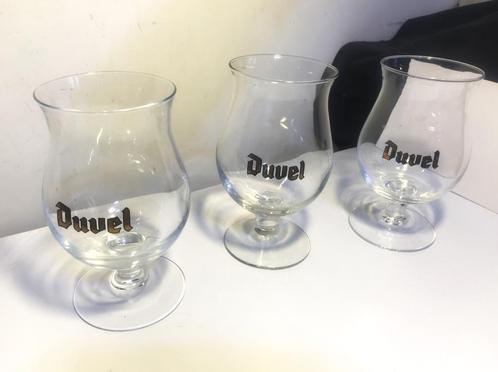 Verres Duvel Lettres Or 3 pièces vintage 😎💎😊🤗🍺🎁👌, Collections, Marques de bière, Comme neuf, Verre ou Verres, Duvel, Enlèvement ou Envoi