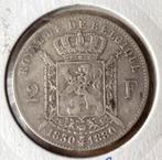 Rare 2 francs 1880 argent commémorative 50 ans indépendance, Timbres & Monnaies, Monnaies | Belgique, Argent, Série, Argent