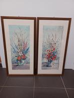 Kaders (2) met afbeelding van bloemen, Huis en Inrichting, Ophalen, Minder dan 50 cm, Gebruikt, 50 tot 75 cm