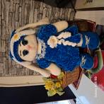 Knuffel konijntje 45cm groot met floere muts en kleedje, Ophalen of Verzenden, Nieuw, Konijn
