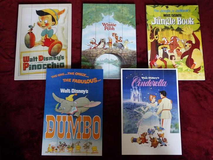 Houten Disney wandborden (Dumbo, Pinokkio, Winnie Pooh, etc), Verzamelen, Disney, Nieuw, Ophalen