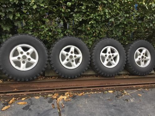 Alu velgen met Black Star terreinbanden Land Rover, Auto-onderdelen, Banden en Velgen, Velg(en), All Season, Terreinwagen, Gebruikt