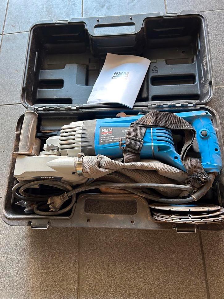 Sleuvenschijf muurfrees met 5 diamant schijven, Doe-het-zelf en Bouw, Gereedschap | Schuurmachines, Gebruikt, Ophalen of Verzenden