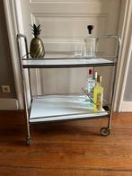 Bauhaus-stijl barcart – Frans mid-century design in chroom, Huis en Inrichting, Ophalen, Gebruikt