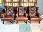 3 x Chesterfield fauteuils zetel beuin gevlamd, Enlèvement ou Envoi, Cuir