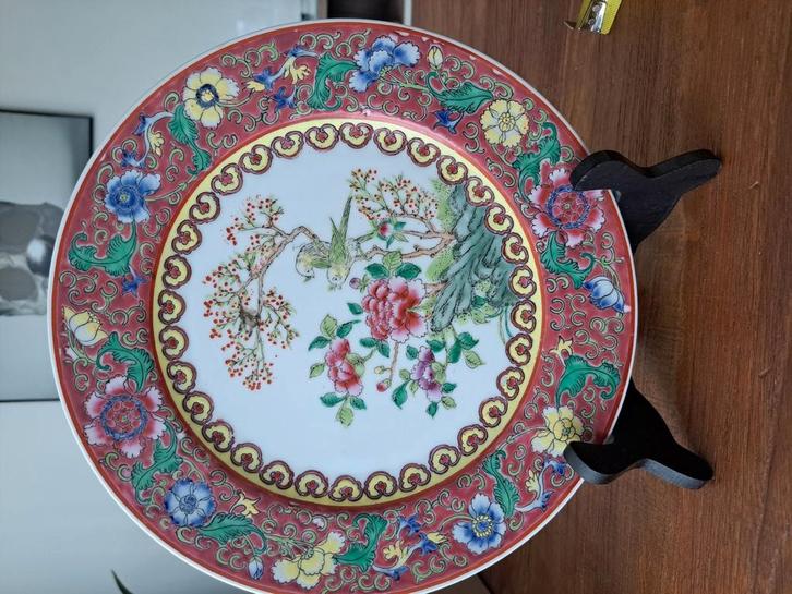 Chinees Handgeschilderd bord, Antiek en Kunst, Antiek | Porselein, Ophalen of Verzenden
