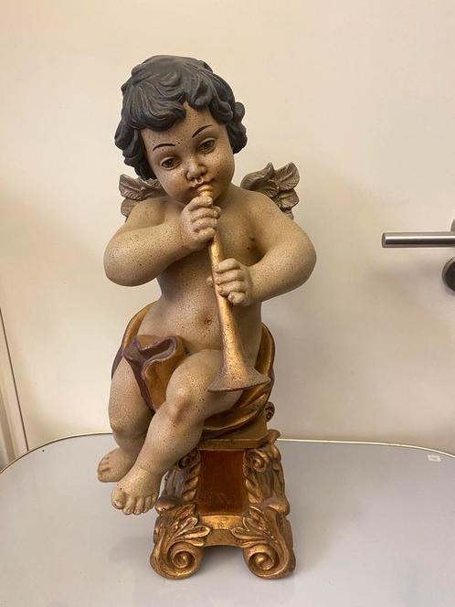 XXL engelen putto kunststoffen figuur - trompettist., Verzamelen, Beelden en Beeldjes, Ophalen of Verzenden