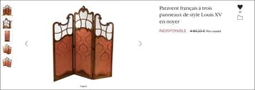 Paravent français à trois panneaux de style Louis XV, Enlèvement