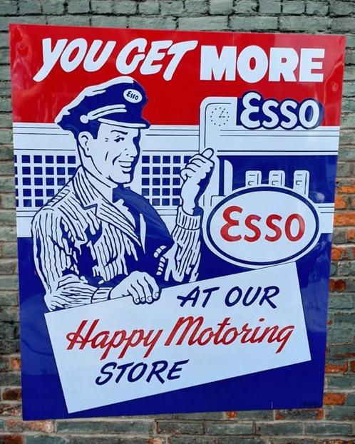 USA reclamebord, tin sign ESSO met signatuur Phoenix Sign Co, Verzamelen, Merken en Reclamevoorwerpen, Gebruikt, Reclamebord, Ophalen