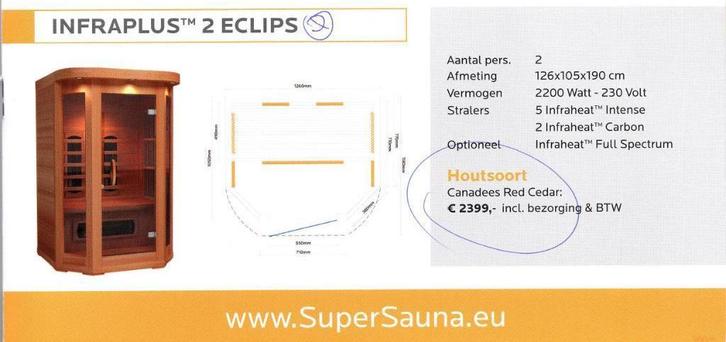 Infraroodcabine Super Sauna, Sport en Fitness, Sauna, Zo goed als nieuw, Complete sauna, Infrarood, Ophalen