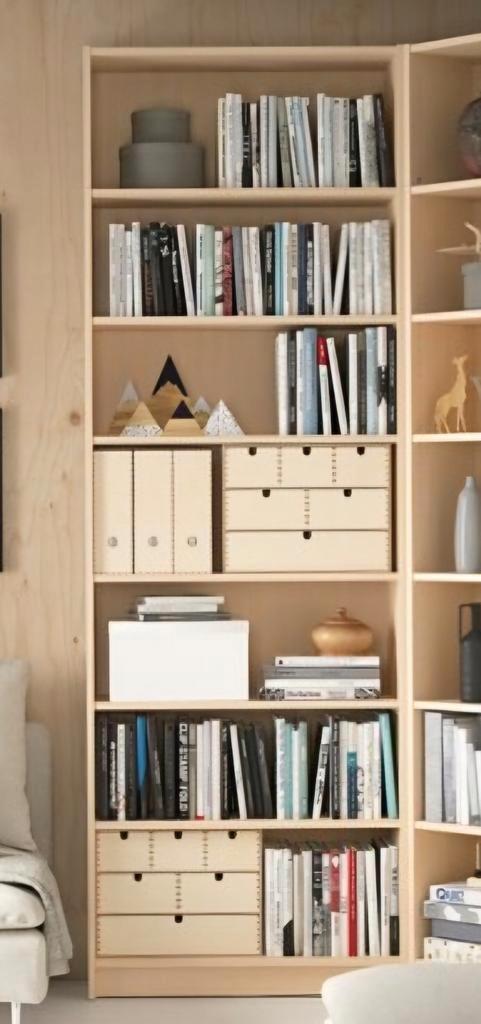 Billy IKEA Birch boekenkast + bovenmeubels/supplement, Huis en Inrichting, Kasten | Boekenkasten, Gebruikt, 50 tot 100 cm, 200 cm of meer