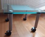 Kleine salontafel 50×50 cm, 12 mm gehard glas, Huis en Inrichting, Tafels | Salontafels, Ophalen, Glas, Moderne