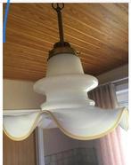 Luster- hanglamp in melkglas met koperen fitting, Enlèvement ou Envoi, Verre