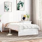cadre de lit 75x190cm bois naturel massif+lattes, Ophalen, Eenpersoons, Wit, Nieuw