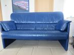 zetel Jori in blauw leder., Huis en Inrichting, Ophalen, Gebruikt, Design, Leer