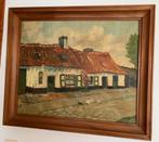 Schilderij op doek , boerderij in olieverf, Antiek en Kunst, Kunst | Schilderijen | Klassiek, Ophalen