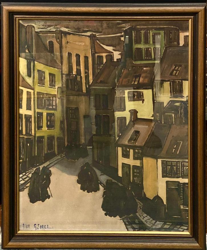 2 x Aquarel Gustaaf Sorel (Oostende 1905-1981), Antiek en Kunst, Kunst | Schilderijen | Klassiek, Ophalen