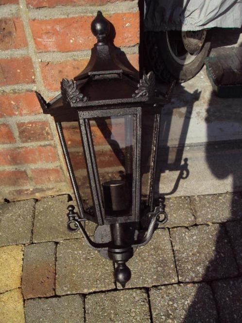 zwarte buiten hanglamp, Huis en Inrichting, Lampen | Wandlampen, Gebruikt, Glas, Metaal, Ophalen