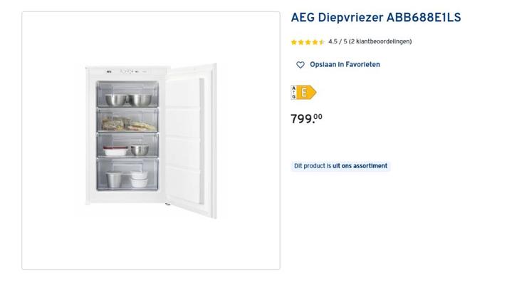 congélateur encastré, Electroménager, Congélateurs, Neuf, Encastré, Enlèvement