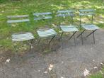 4 bistro stoelen met latjes, Tuin en Terras, Ophalen, Gebruikt, Inklapbaar