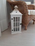 Lantaarn theelicht hout, Ophalen of Verzenden, Zo goed als nieuw, Crème, Hout
