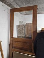 Eiken binnendeur met glas, Comme neuf, Moins de 200 cm, Verre, Enlèvement