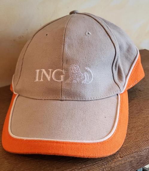 ING Beige/oranje golfpet 100% dik katoen ** NIEUW **, Sport en Fitness, Golf, Nieuw, Kleding, Overige merken, Ophalen of Verzenden